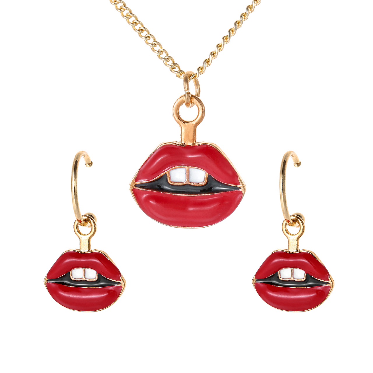 红唇饰品套装