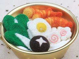 日本海鮮豚骨拉面 烏冬面 手工DIY材料包 羊毛氈戳戳樂