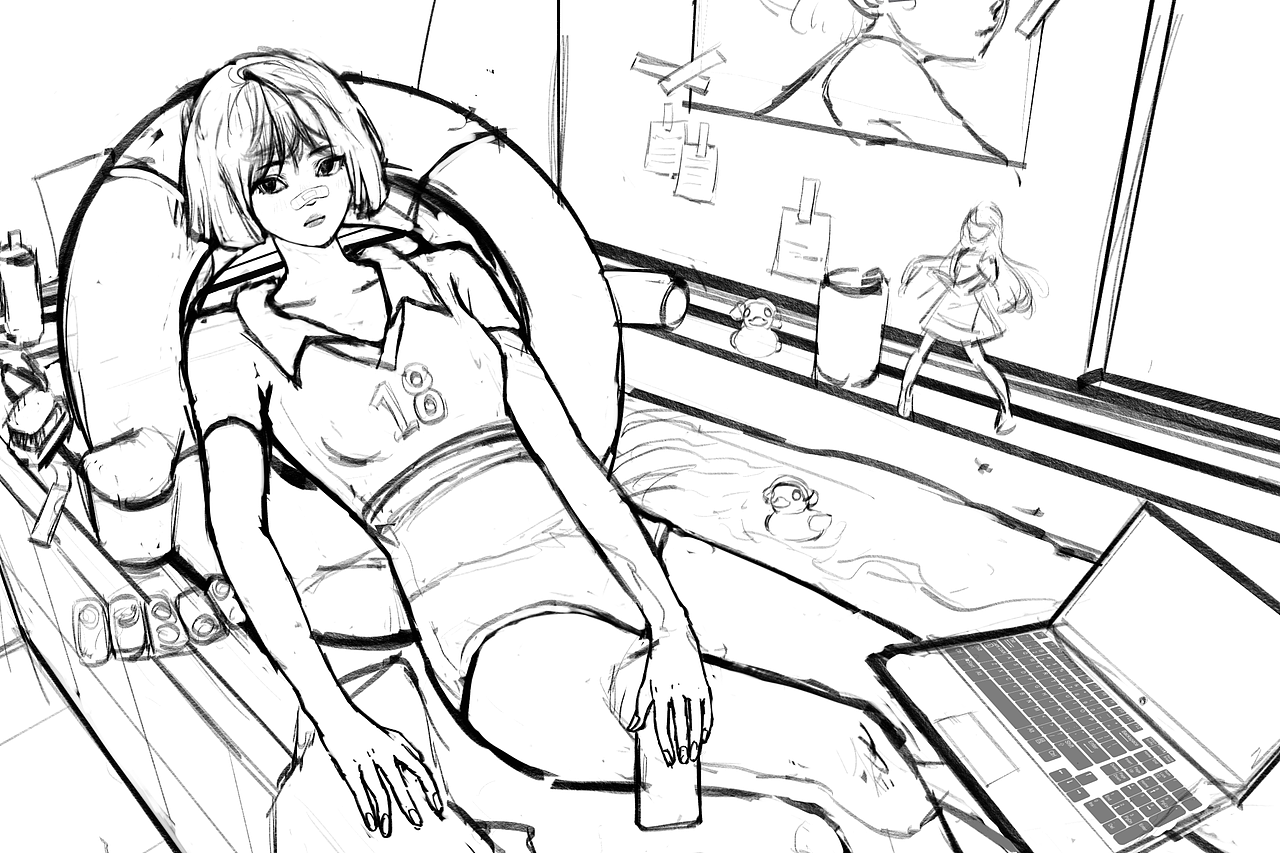 夏日冰冰凉（图ZMzExNjQwNTI4） - 新锐潮流插画 - 站酷设计师画了一个九日原创素材 - 站酷ZCOOL