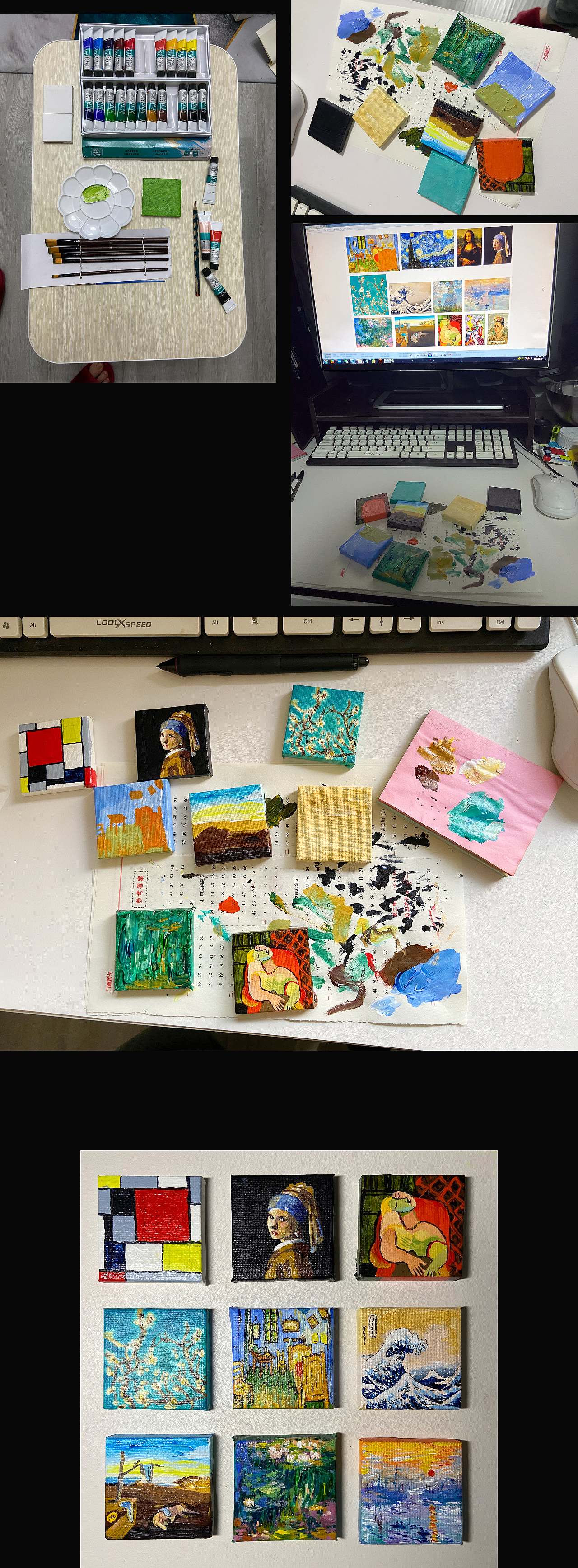 我家有个卢浮宫——世界名画超迷你小油画丙烯画纯手绘