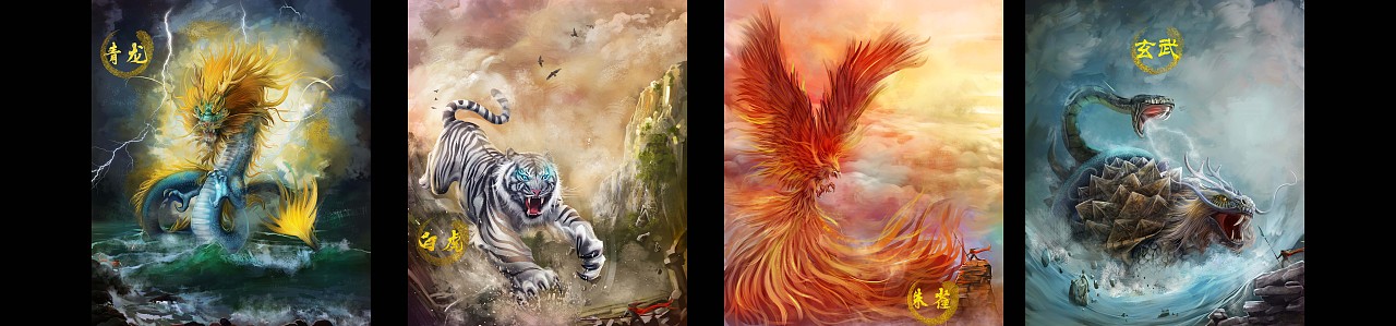 动物插画《四大神兽》
