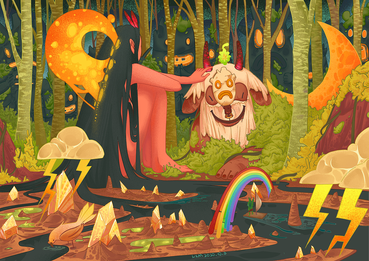 平面线条风插画习作