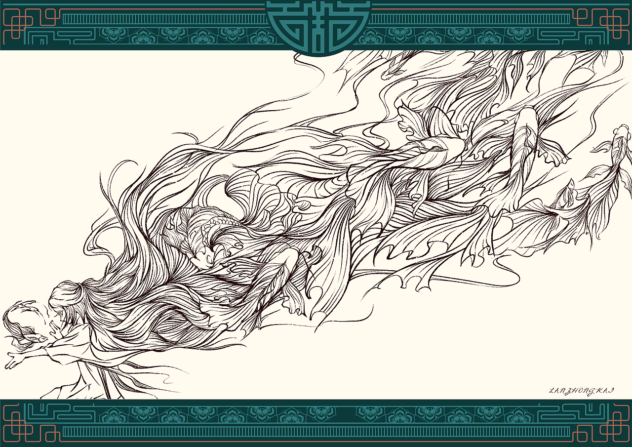 包装设计/国风插画/女孩/锦鲤（图ZMjM2MTE5ODY0） - 品牌 - 站酷设计师兰Z锴原创素材 - 站酷ZCOOL