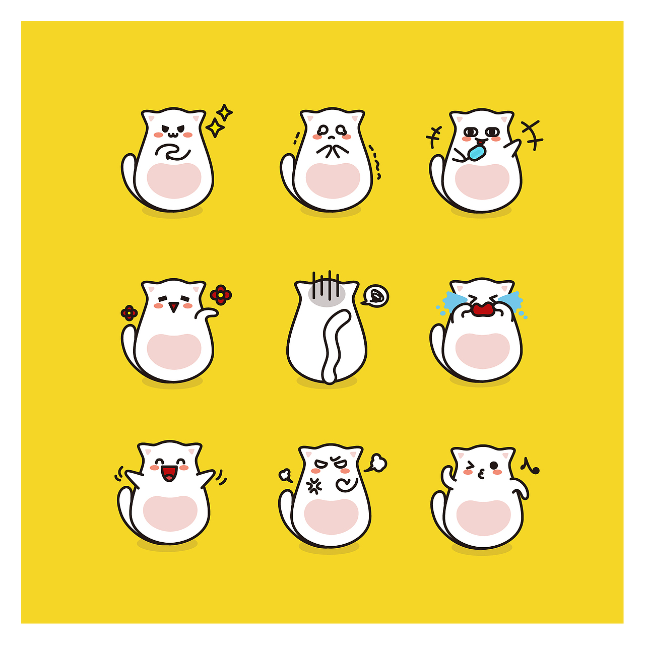猫咪表情包设计（图ZMTcyMTQyMzU2） - IP形象 - 站酷设计师不笑猫茶太原创素材 - 站酷ZCOOL
