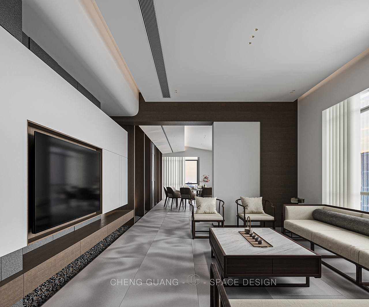 会客厅/餐厅/乘光设计/【水在天】（图ZMzQ1ODQxMTI0） - 家装设计 - 站酷设计师刘金汉原创素材 - 站酷ZCOOL