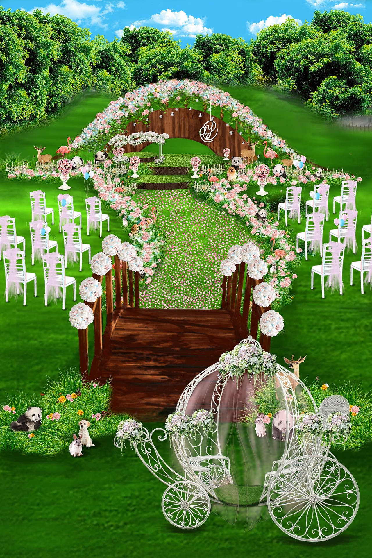 火昱广告手绘设计:婚礼现场效果图