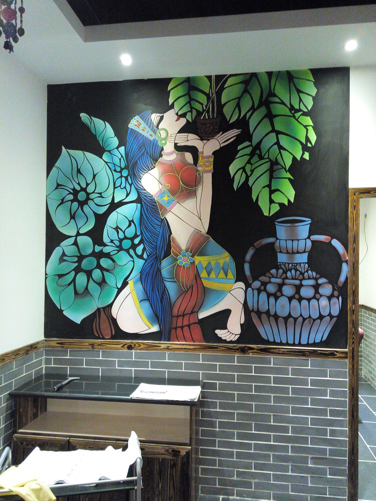 一组傣族风情墙绘作品