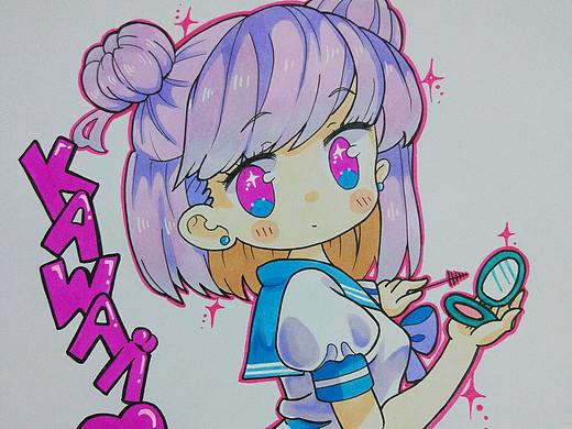 最近一直在用马克笔绘画，一些平时临摹的手绘作品（个人主页-ZMzI2NTgxNjA=） - 艺术插画 - 站酷设计师夏夕空娘口三三原创素材 - 站酷ZCOOL