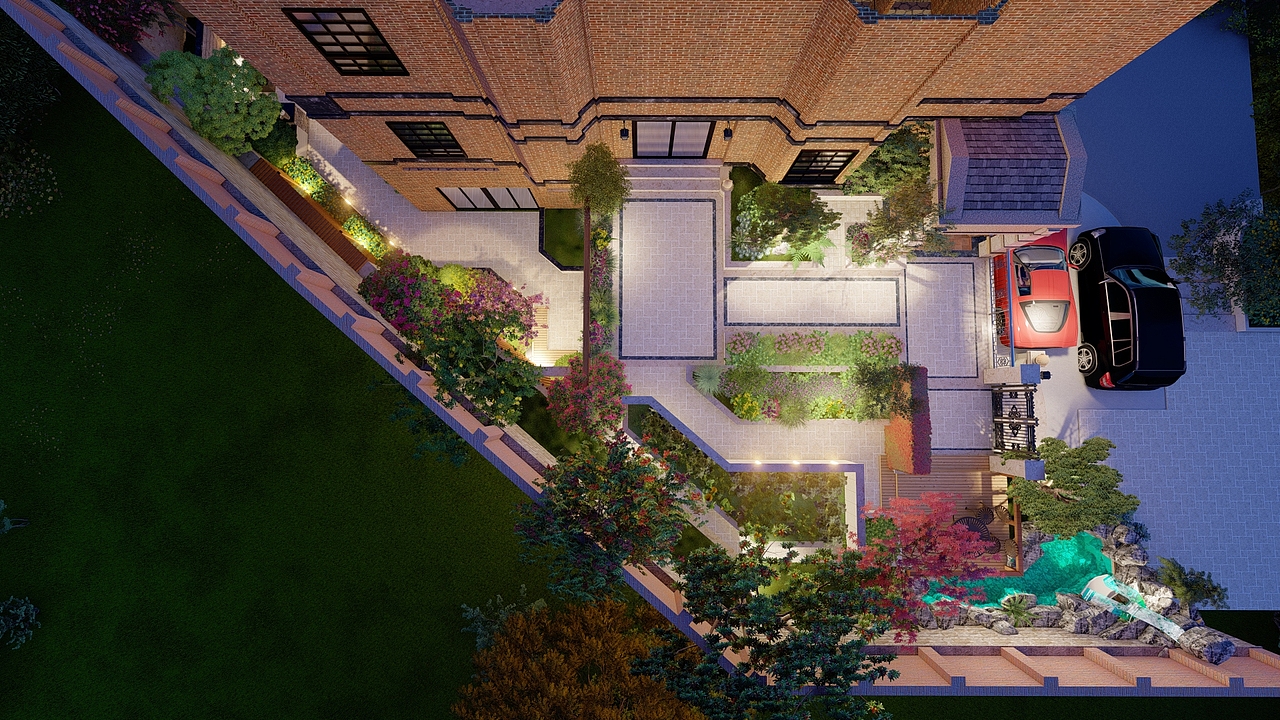 重庆北滨一号别墅花园设计