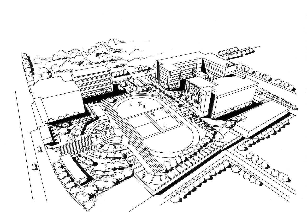 规划手绘线稿步骤图(三)