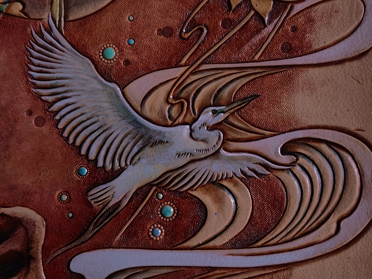 皮雕画《锦途》