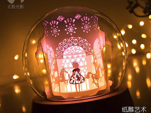 少女梦幻床头灯小夜灯光影纸雕艺术灯立体叠影灯折纸灯