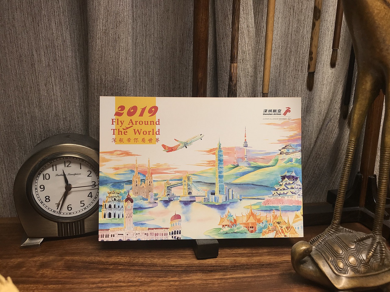 深圳航空2019年台历世界水彩插画