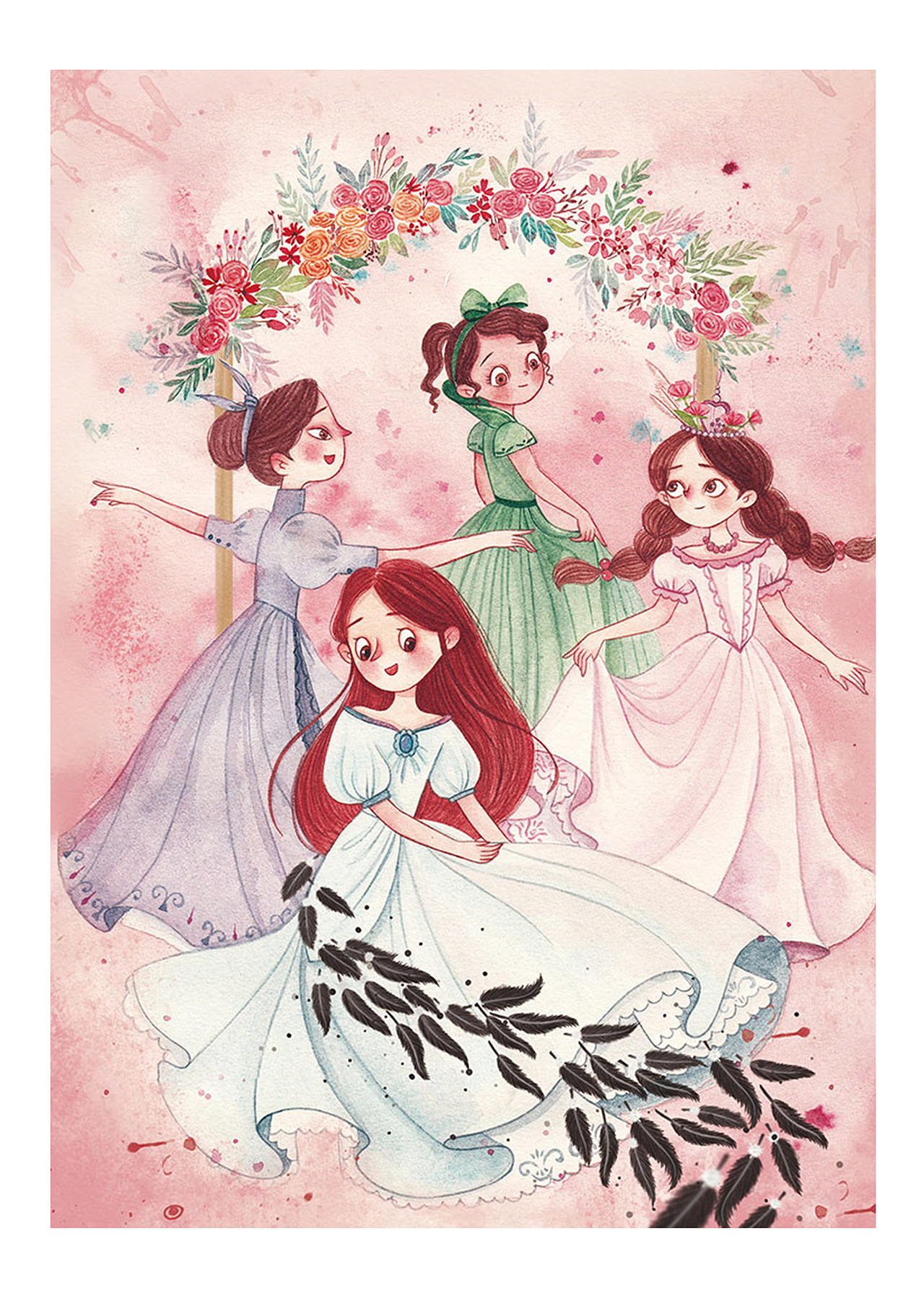 小鸟公主（图ZMTQ4MTUzNjIw） - 儿童插画 - 站酷设计师谢西西爱画画原创素材 - 站酷ZCOOL