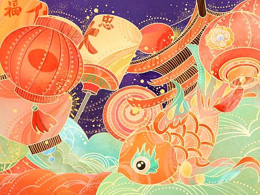 八家将传统文化插画设计