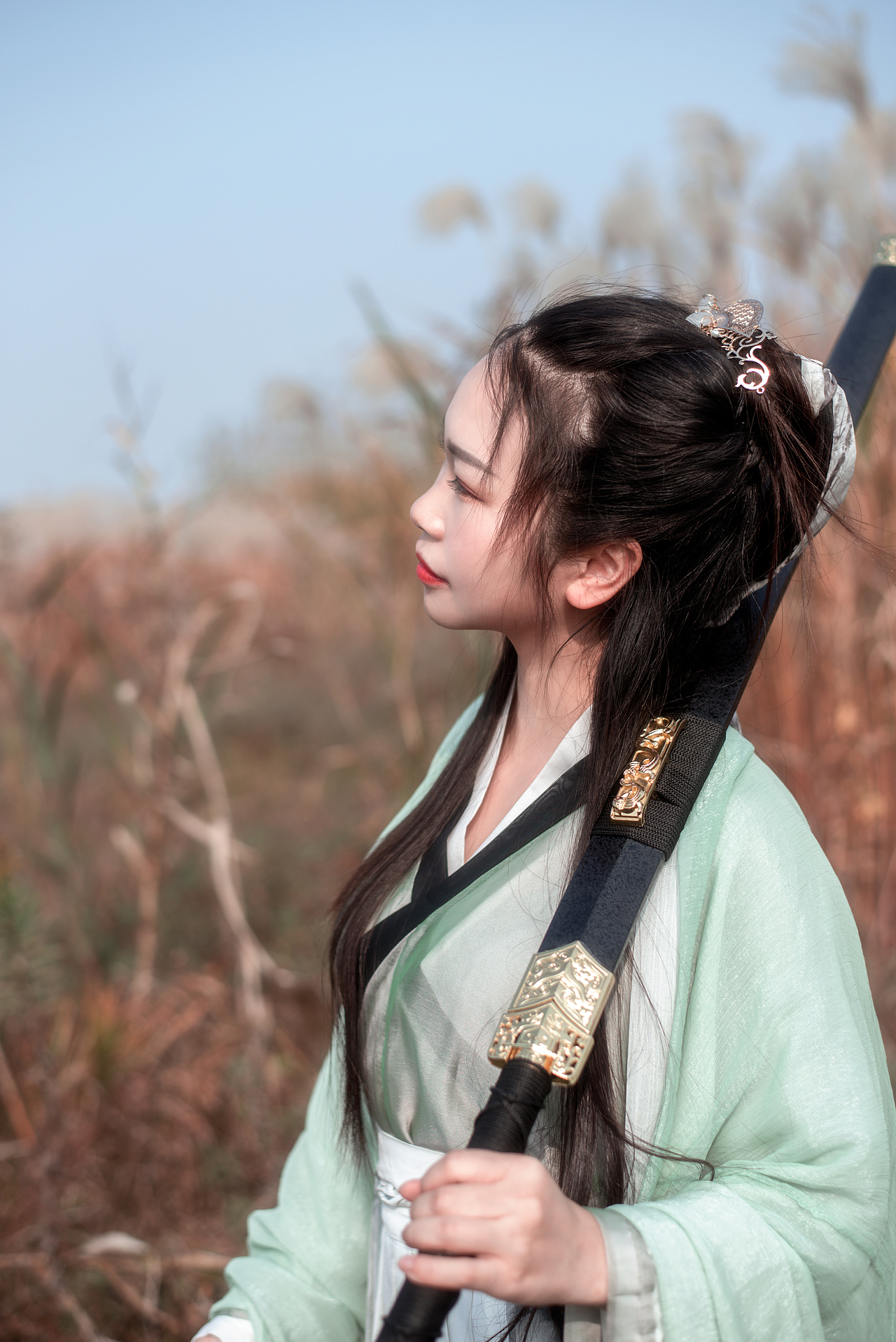 南京滁河风光带芦苇古风摄影约拍