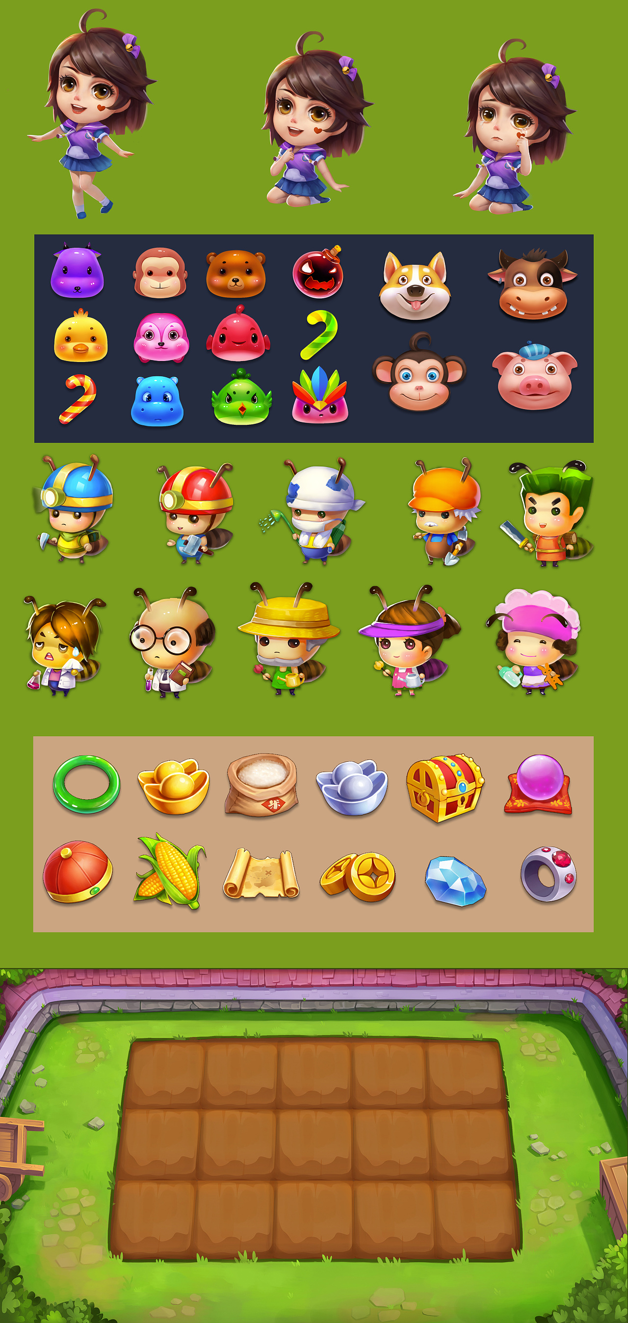 消除类图标 人物 设计 |插画|游戏原画|厨二就是爱宁次 - 原创作品