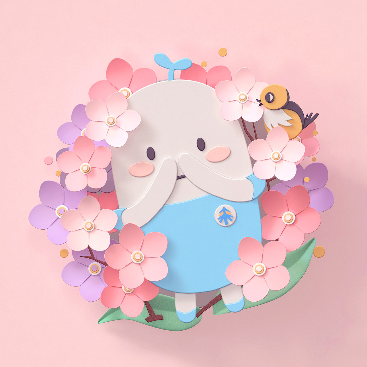 c4d好未来阿噗形象