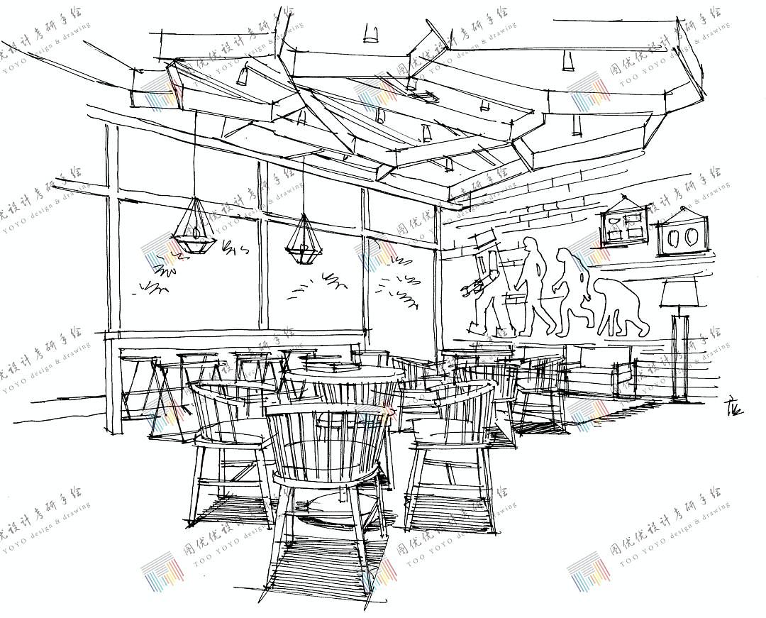 室内设计手绘线稿