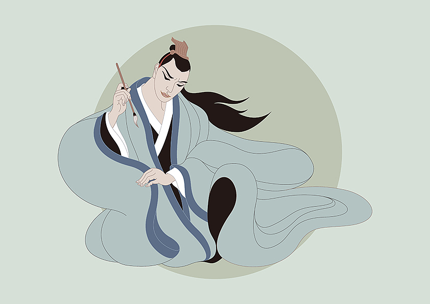 《鸣蝉--襄阳六贤系列高端米包装》国风插画系列包装（图ZMTM5NDMyMTcy） - 包装 - 站酷设计师万鱼鱼原创素材 - 站酷ZCOOL