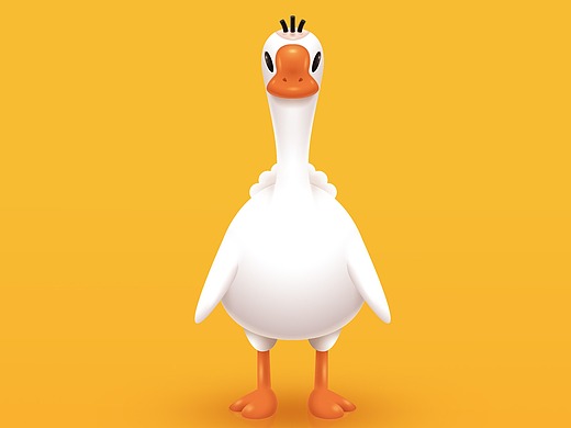 秃头大鹅 bald goose插画-商业插画270012我是鲤鱼精2年前c4d卡通鸭子