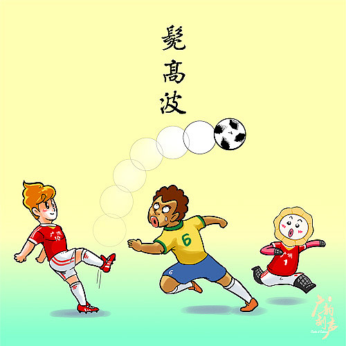 髧高波(过头波):传球或射门时,球的运动轨迹呈抛物线状。