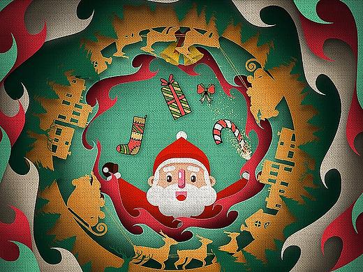 圣诞节剪纸练习