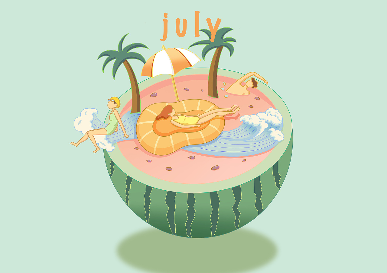 四季插画|清凉一夏 年历插画系列