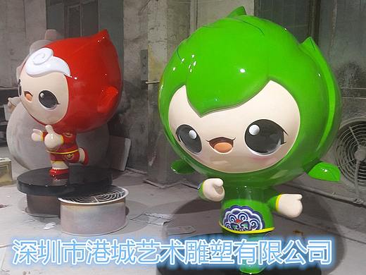 种植茶叶基地IP形象吉祥物雕像玻璃钢卡通茶叶福娃雕塑