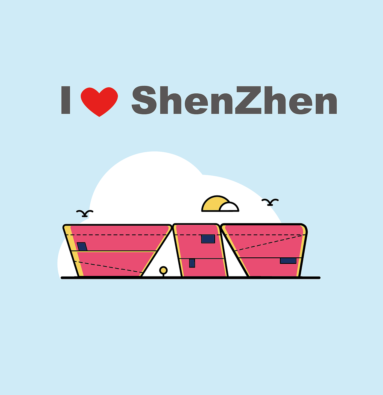 深圳地标/著名景点扁平插画组图（上）（图ZMjc4NzcxMTQ4） - IP形象 - 站酷设计师池美真Mayzen原创素材 - 站酷ZCOOL