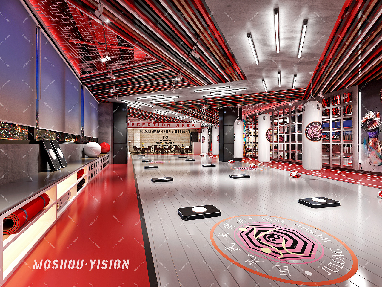上海巨龙拳馆|空间|商业空间设计|魔手表现工作室 - 原创作品 - 站酷