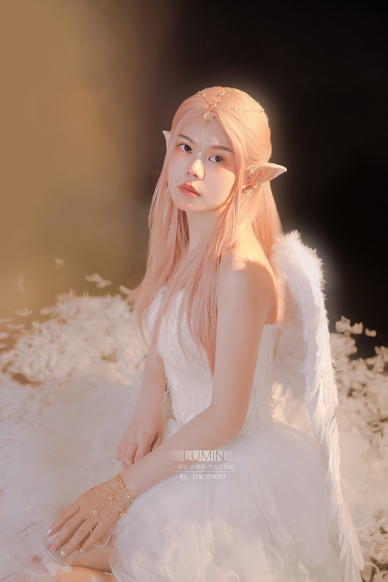 天使少女 羽毛 翅膀 写真拍摄 少女写真精灵