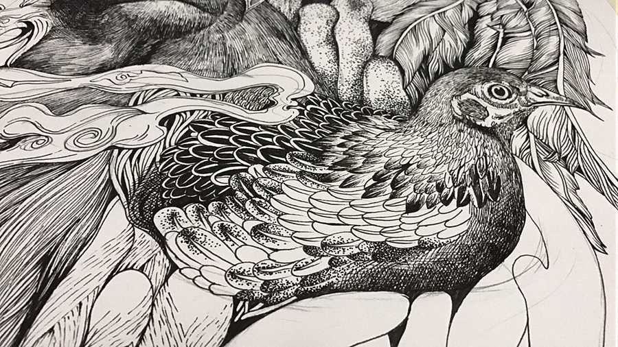 彩色绘--新年祝福，辞旧迎新（图ZNjkxOTM5MDQ=） - 艺术插画 - 站酷设计师鸦鸦永远原创素材 - 站酷ZCOOL