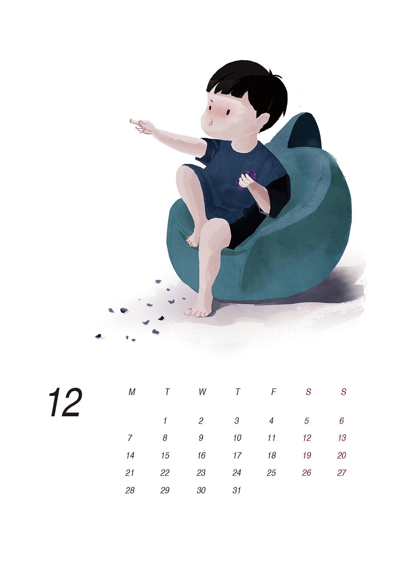 2020原创插画日历（图ZMTkwMTA4NTU2） - 商业插画 - 站酷设计师迷糊小红原创素材 - 站酷ZCOOL