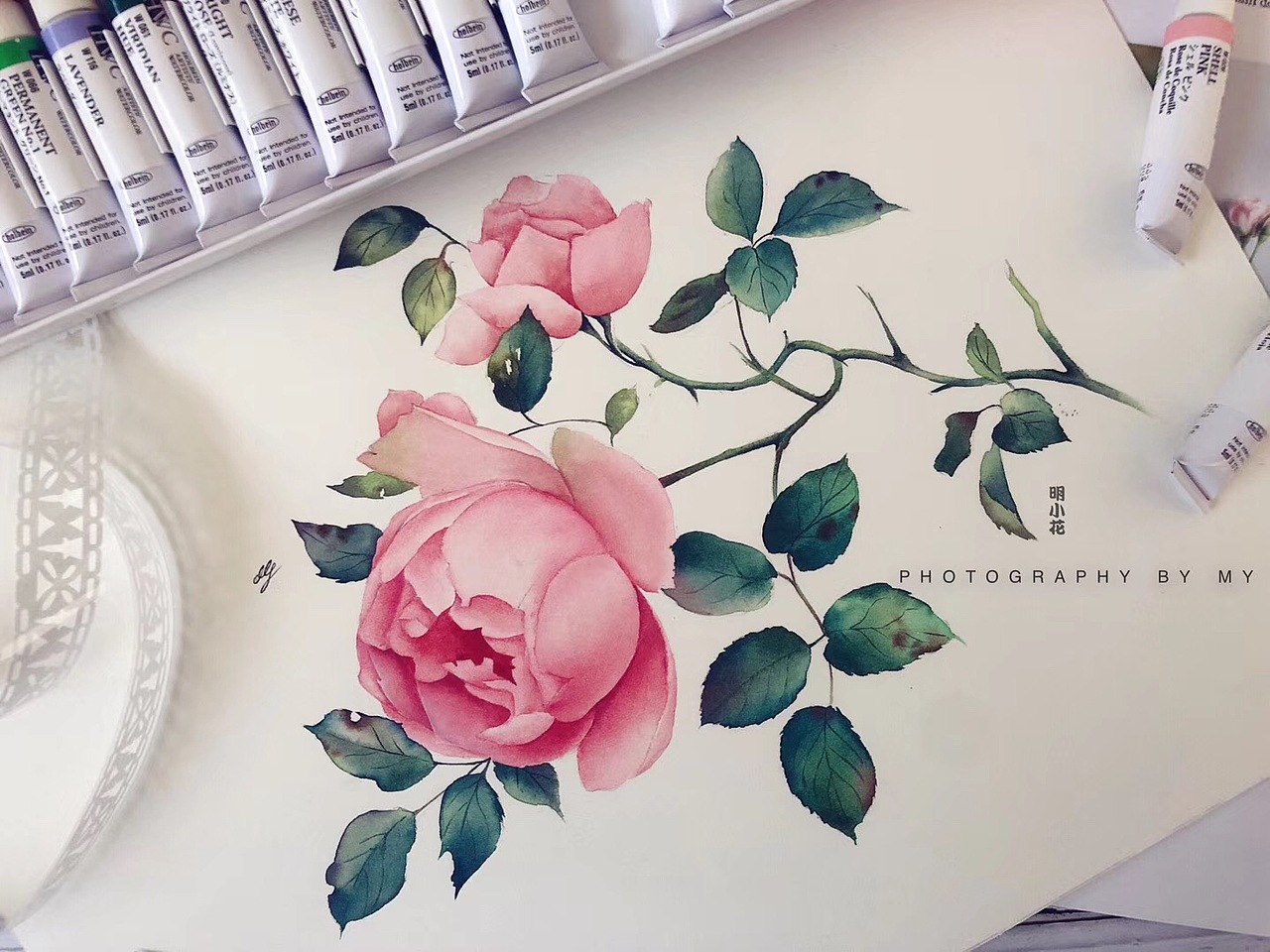 小花的水彩～略施粉黛～（图ZMTM0NjE5MDA0） - 绘画 - 站酷设计师明小花原创素材 - 站酷ZCOOL