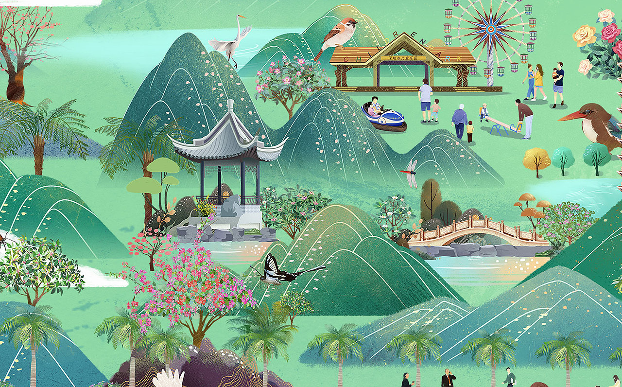 木头猫x深圳40年 | 画卷里的千园之城 气势磅礴(图ZMjIyNzAwMzUy) - 商业插画 - 站酷设计师疯子木原创素材 - 站酷ZCOOL
