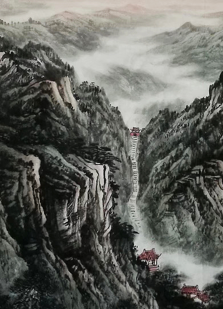 中国美术家协会隆重推出庞奉昌作品——泰山朝晖|纯艺术|绘画|艺昌画