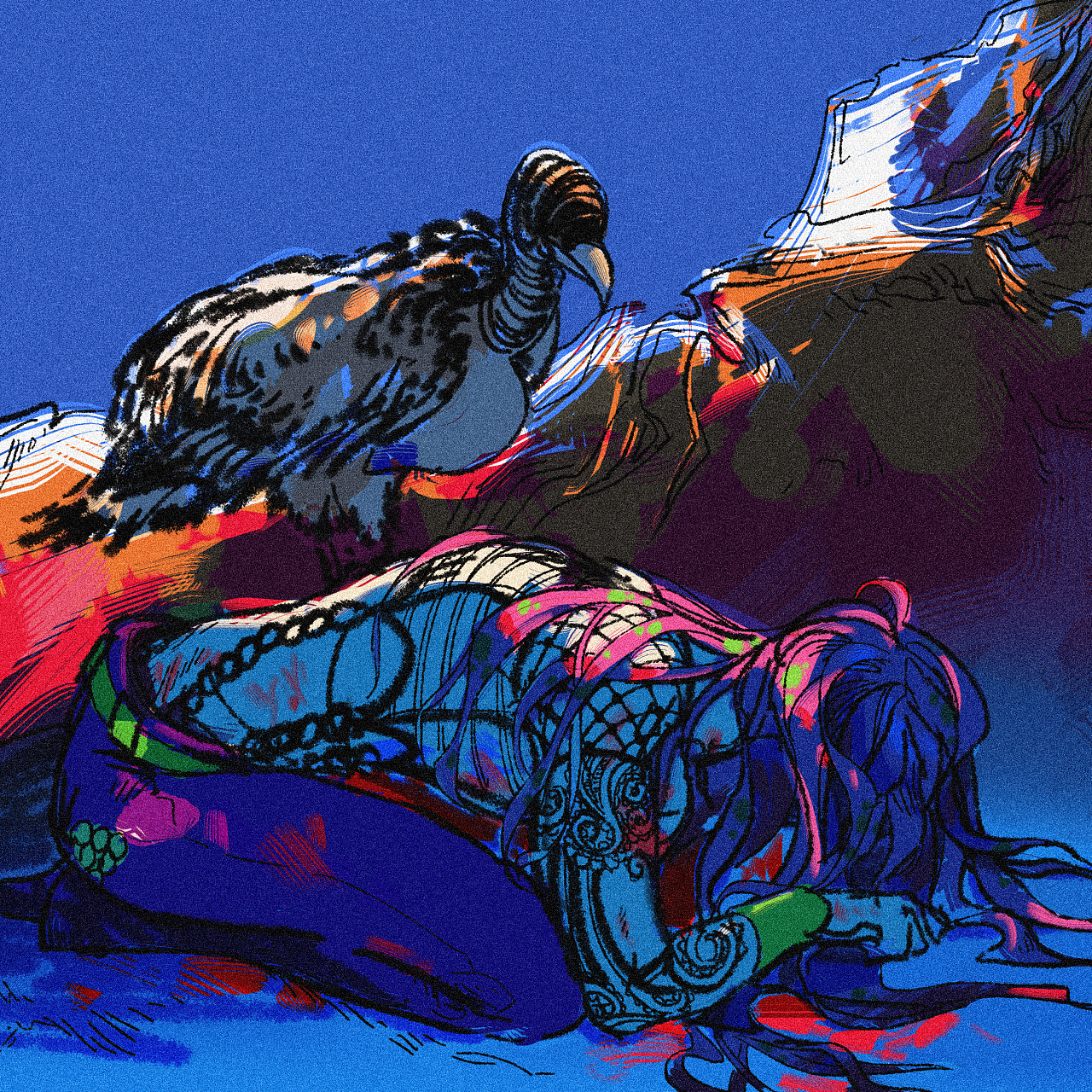 鸟葬|插画|创作习作|织雾安转 - 原创作品 - 站酷 (zcool)