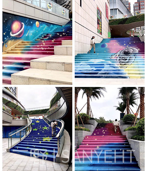 东莞滨湖万科里楼梯涂鸦墙绘