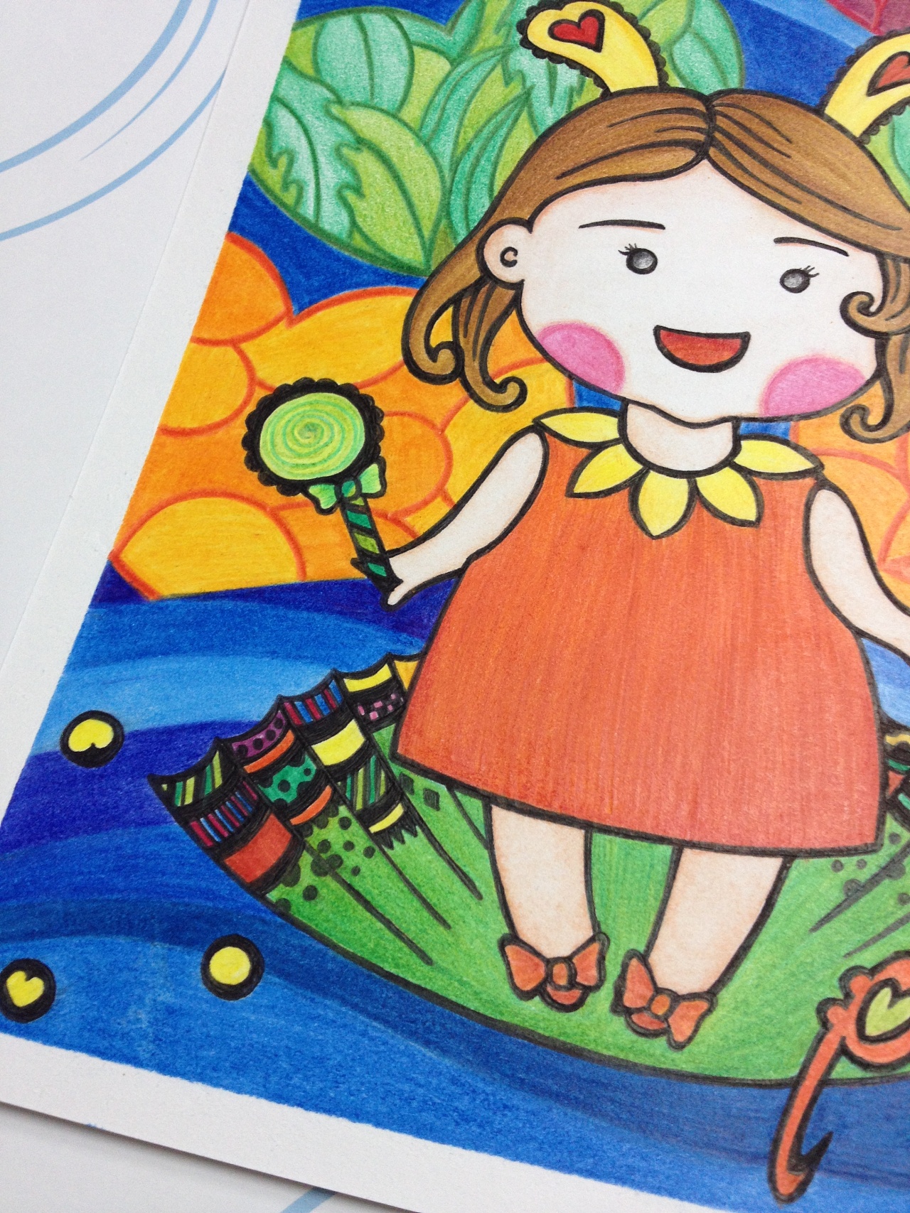 pricilla海的女儿手绘彩色铅笔习作