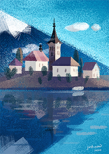 风景插画转C4D表现(二)（图ZMjIwMDM3Mzc2） - 场景 - 站酷设计师青竹水一原创素材 - 站酷ZCOOL