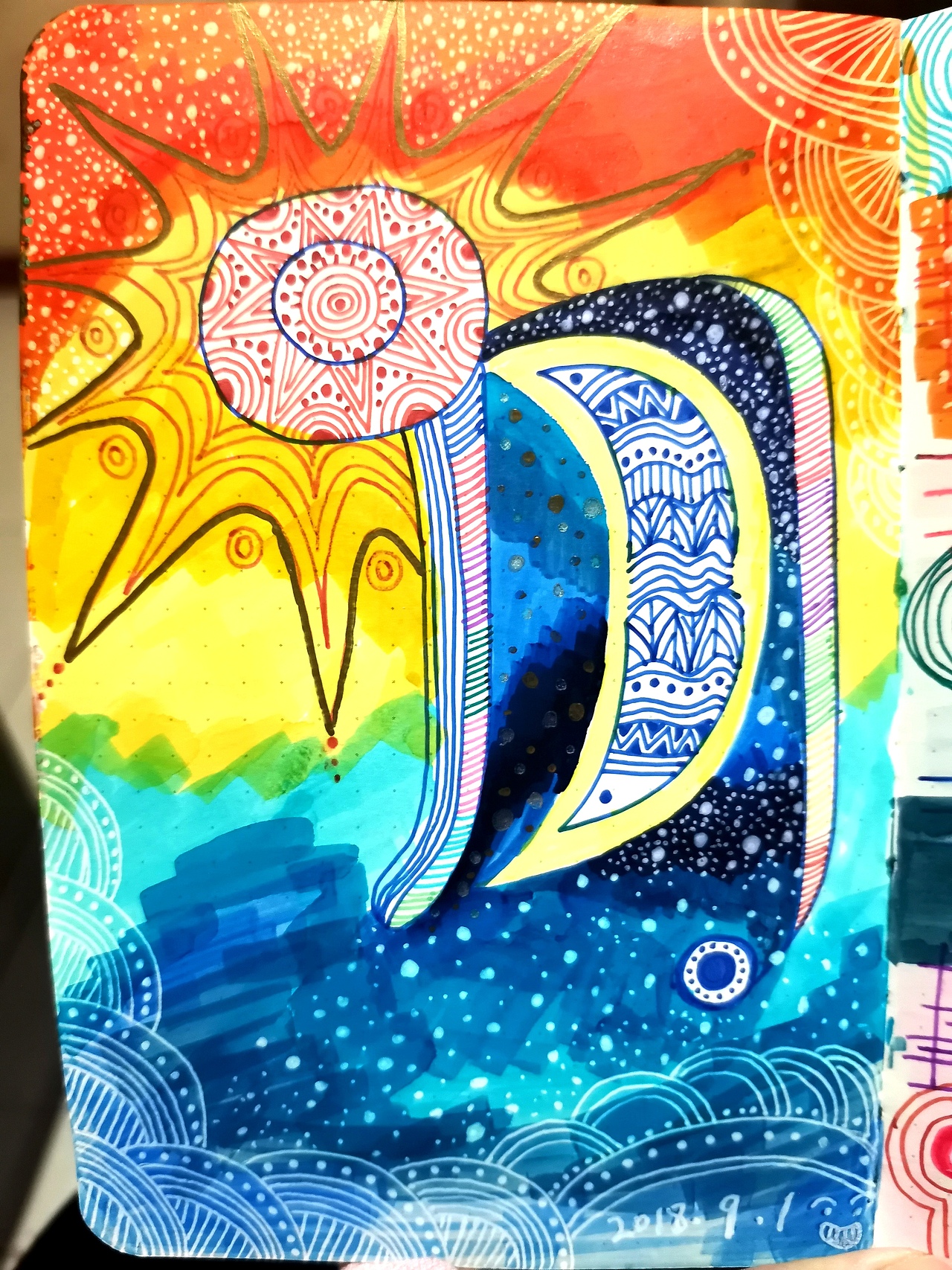 黑白彩色装饰画