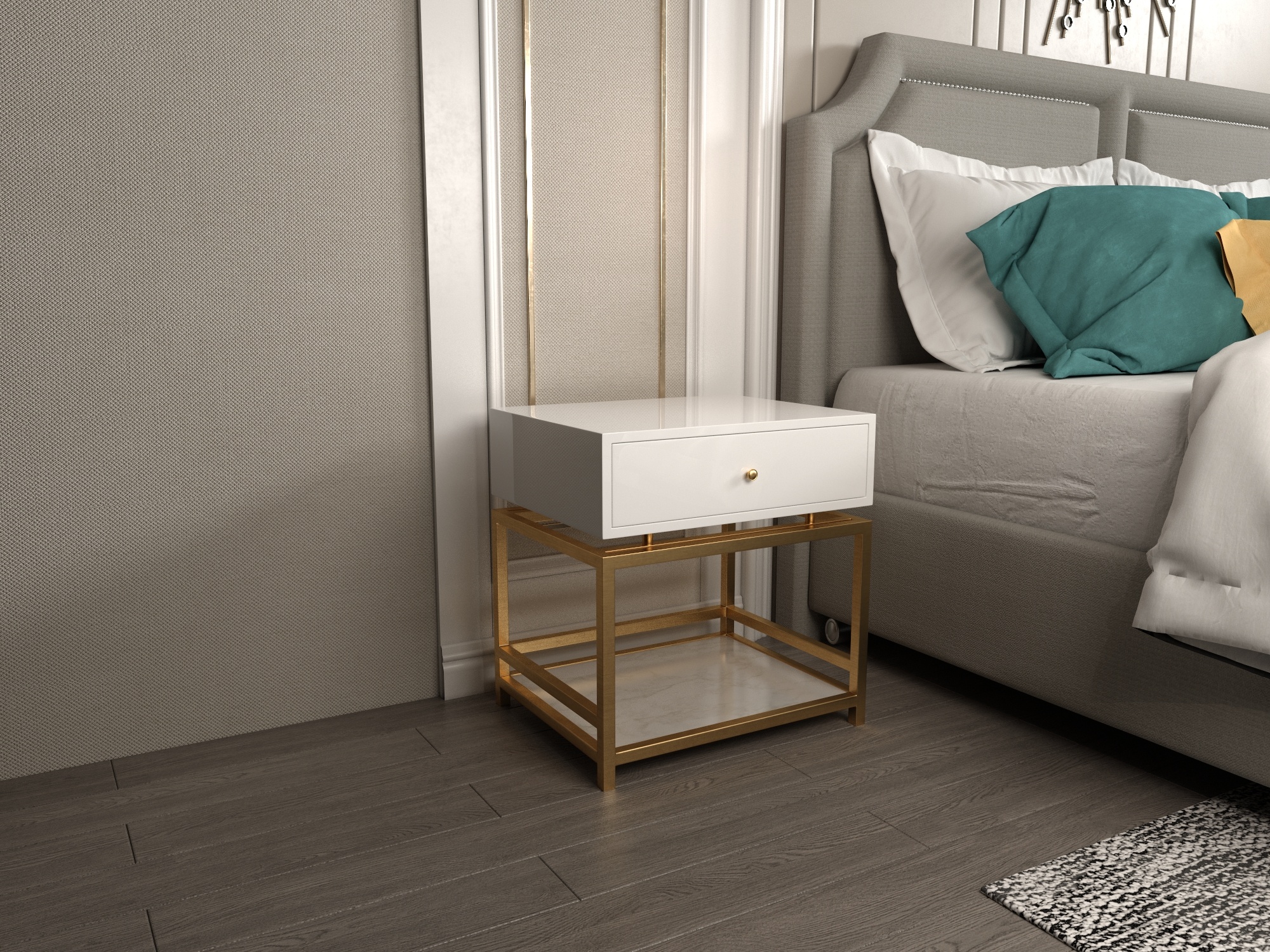 简易床头柜全木质现代简约卧室储物收纳柜床头置物网红床边小柜子-阿里巴巴