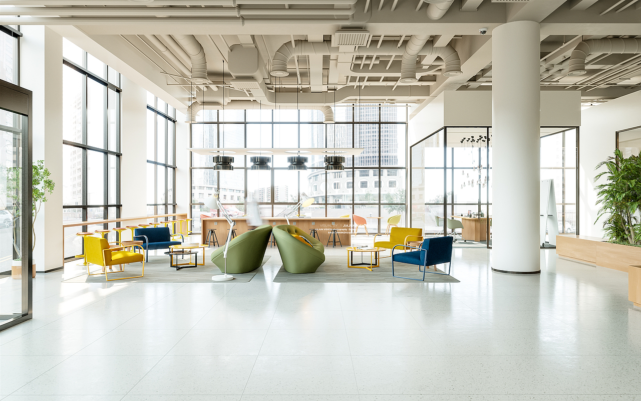 联合办公空间效果图表现