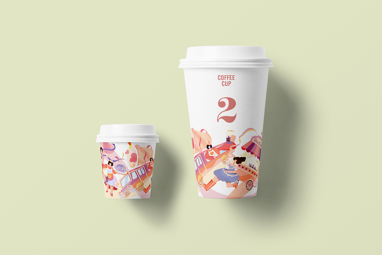 奶茶品牌包装插画 芋香系列奶茶