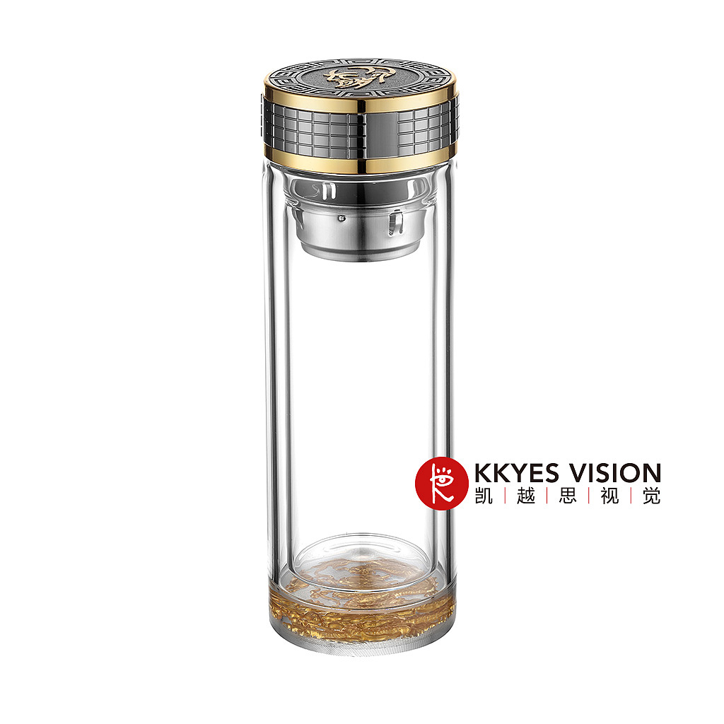 老年 双层 玻璃 水杯 茶杯 静物拍摄 产品摄影