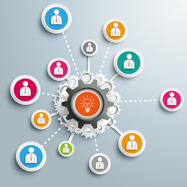 设计素材:简洁大方的齿轮ppt插图矢图素材