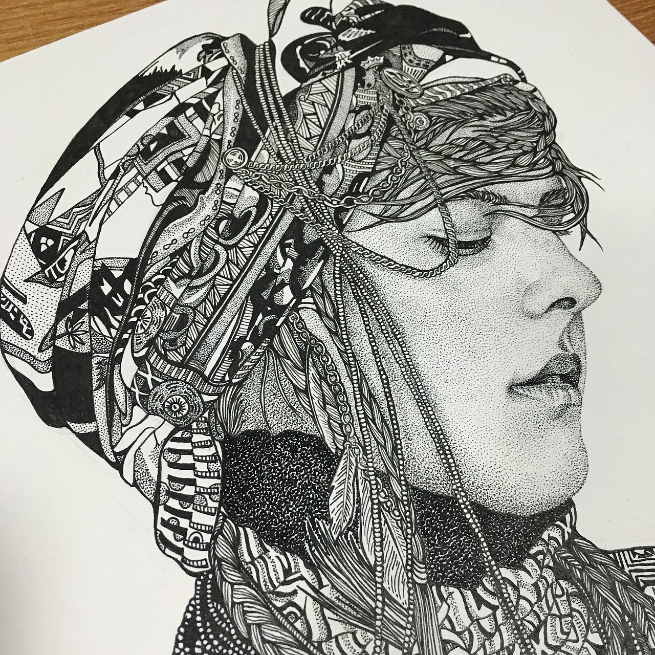 女孩 • 点线面针管笔