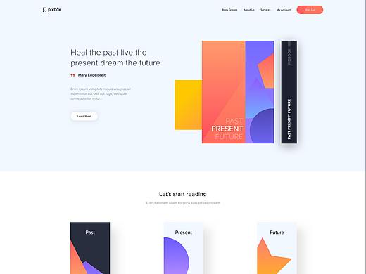 几何形状的ui交互简单、干净、现代网页