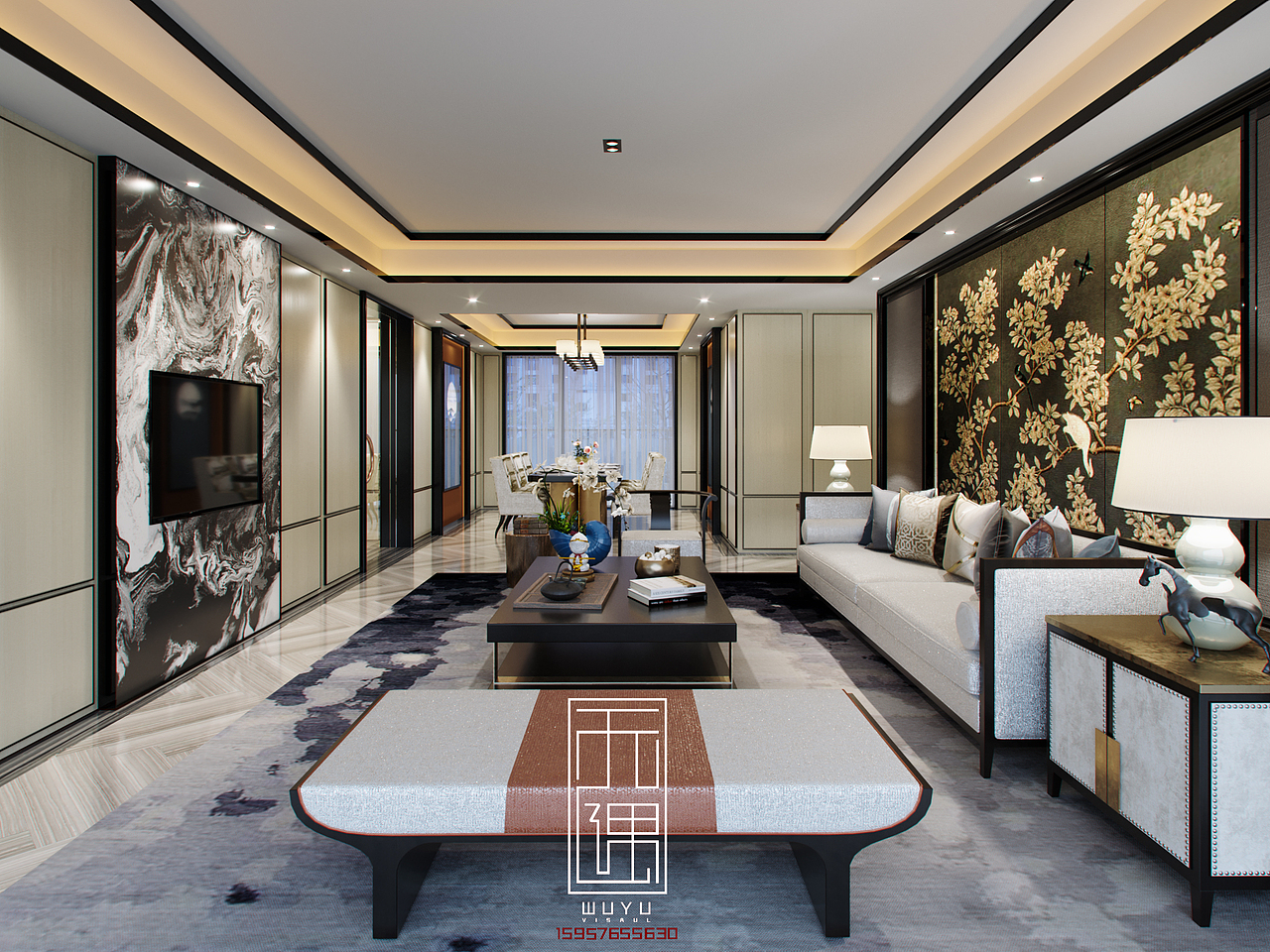 新中式（图ZMTk2MDg5NjA4） - 建筑/空间 - 站酷设计师锤哥效果图表现原创素材 - 站酷ZCOOL